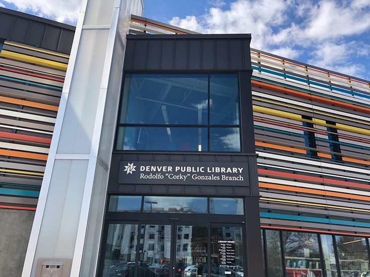 The Corky Gonzales branch of the DPL is a colorful neighborhood spot on West Colfax Avenue. - KELSEY YANDURA