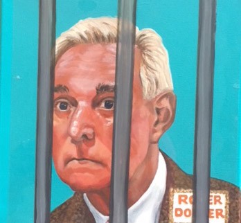 Brown puts political strategist Roger Stone, who contributed to the Trump campaign in 2016, behind bars. - SHARON BOND BROWN