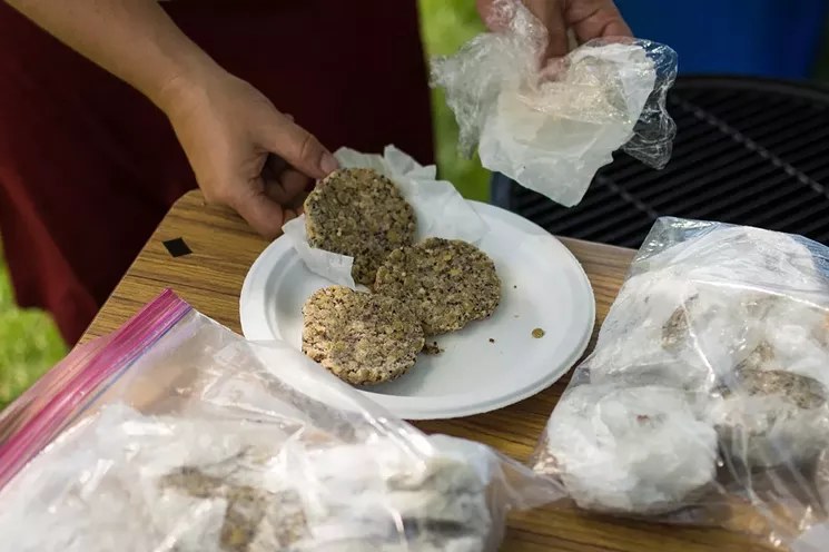 Meatless hemp burgers