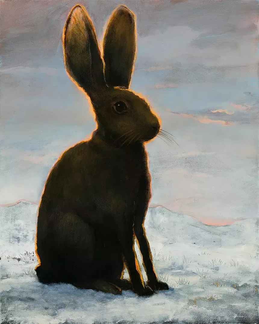 Kevin Sloan, "The Frozen Hare,” acrylic on canvas. - KEVIN SLOAN, GALLERY@KCONTEMPORARYART.COM