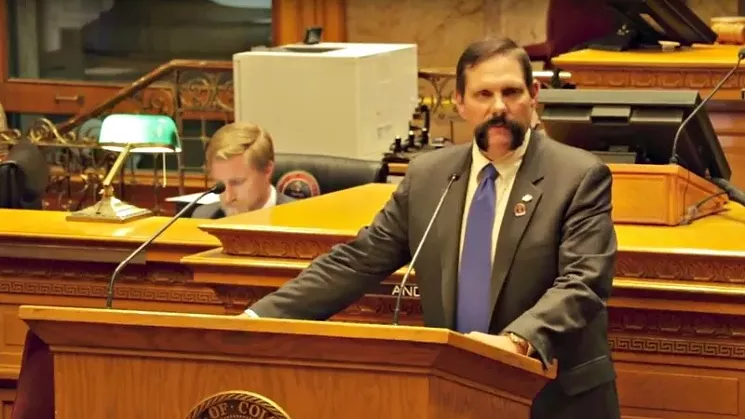 Senator Randy Baumgardner testifying in front of the Senate during his expulsion hearing on April 2. - THE COLORADO CHANNEL