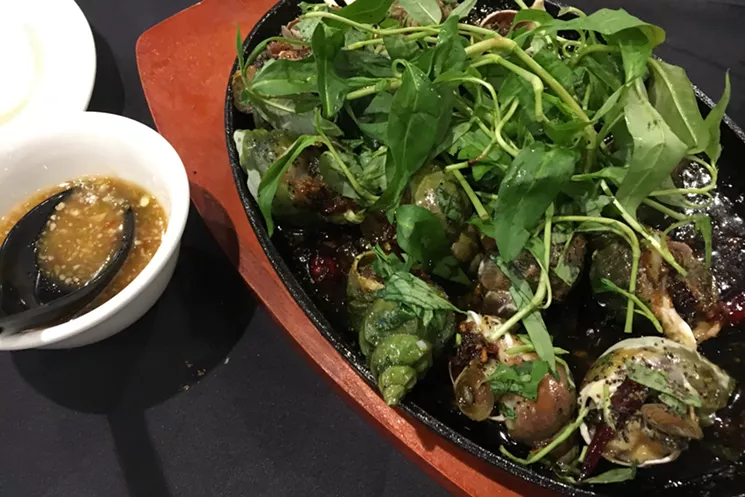 Unlike French land-dwelling escargot, these are from the ocean, so they taste more like seafood. - MARK ANTONATION