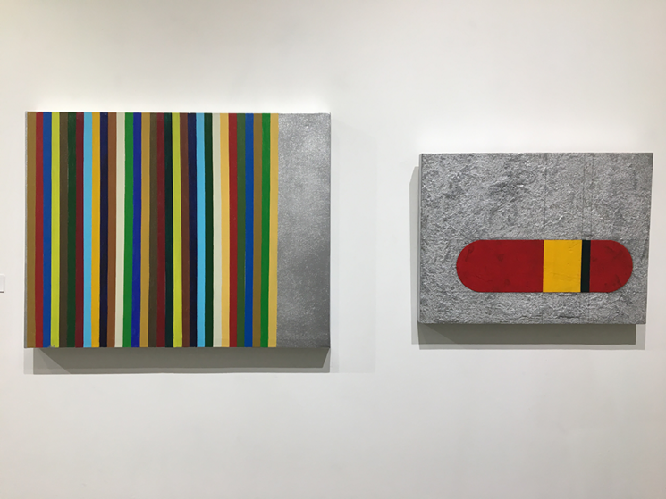 Charles Livingston’s “Caustic Intersection” (left) and “Light Code 31.” - ROBERT DELANEY