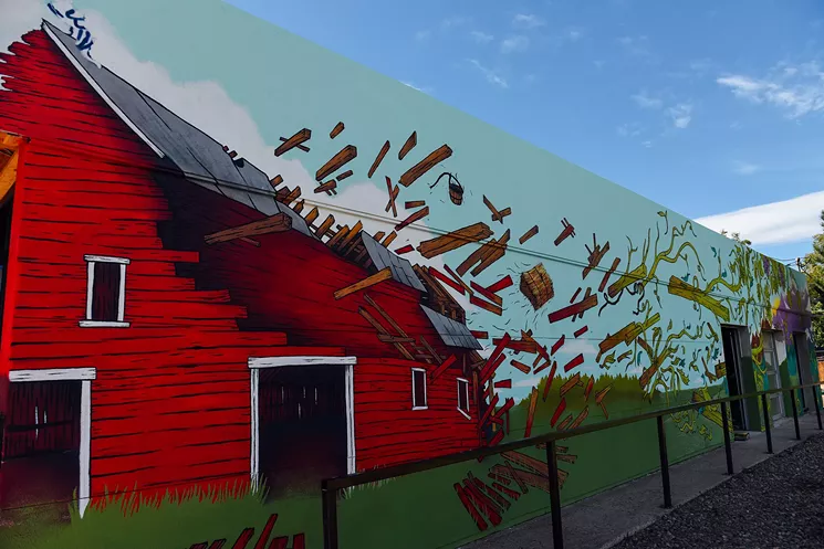 RUMTUM's mural at Barnhouse Tap, which just opened in Englewood. - KENZIE BRUCE