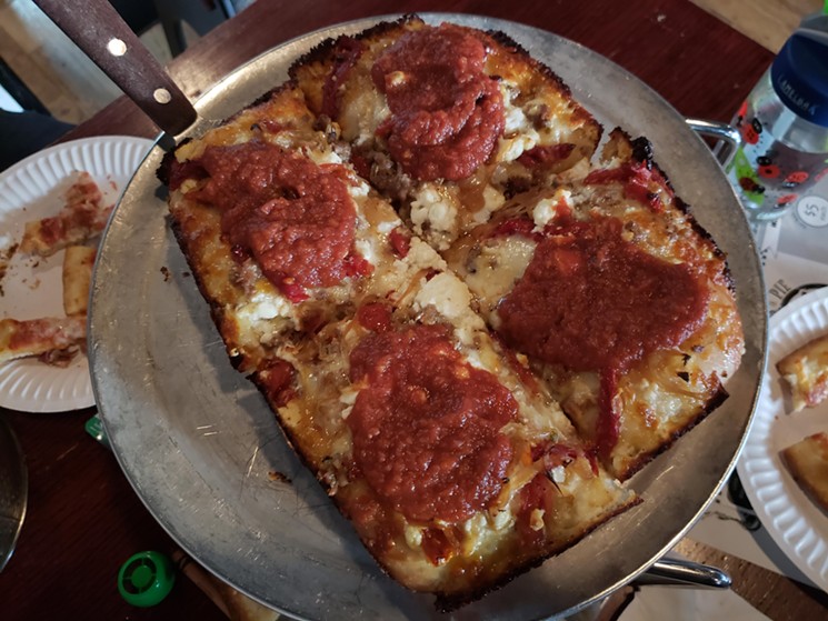 The Sicilian pizza at Hops & Pie. - LINNEA COVINGTON