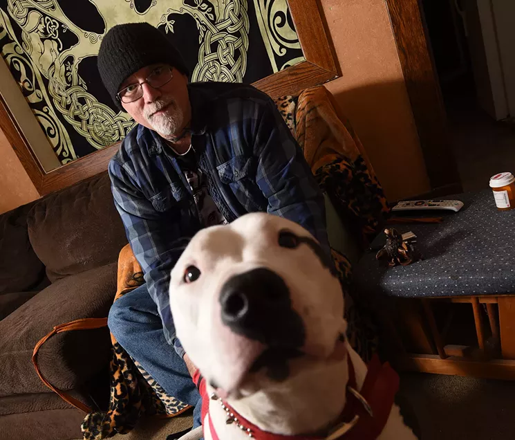 With the aid of his service dog, Thirteen, Richard Boccardi has found ways to cope with the emotional legacy of lockdown. - ANTHONY CAMERA