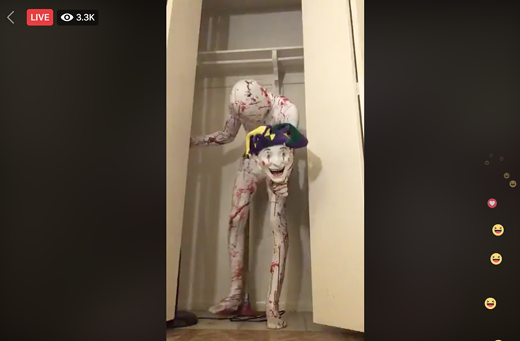 Butcher Cult garnered thousands of followers with disturbing performance art on April 22. - BUTCHER CULT, LIVE FEED, FACEBOOK