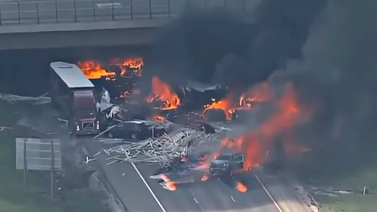 The crash site. - DENVER 7 VIA YOUTUBE