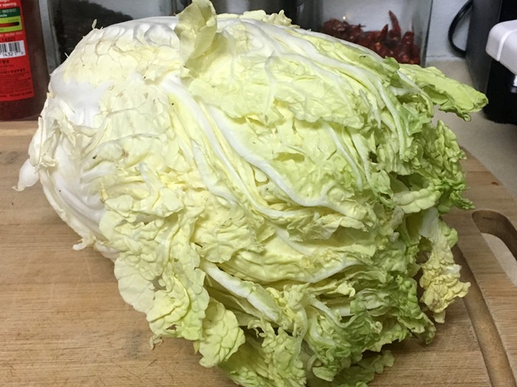 Look for a head of Napa cabbage that's free of bruises and discoloration. - MARK ANTONATION