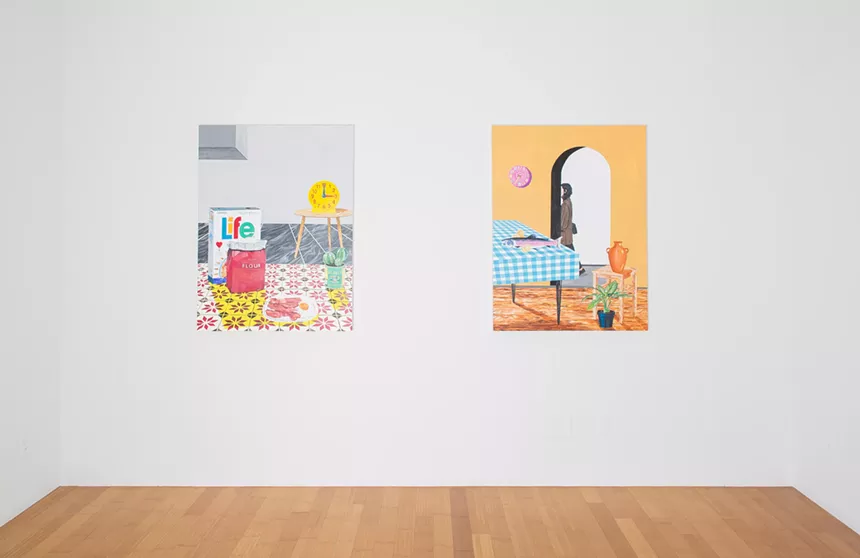 "Breakfast" (left) and "June 7," both by Sierra Montoya Barela. - PHOTO BY MATTHEW PEVEAR COURTESY OF DAVID B. SMTH GALLERY