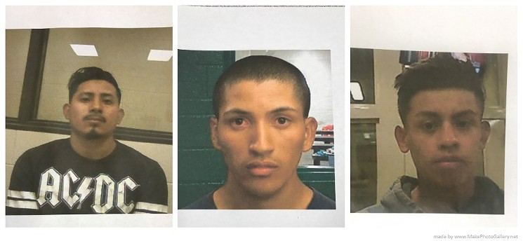 The three escaped detainees, pictured from left: Amilcar Aguilar-Hernandez, Douglas Amaya-Arriaga and Carlos Perez-Rodriguez. - ICE