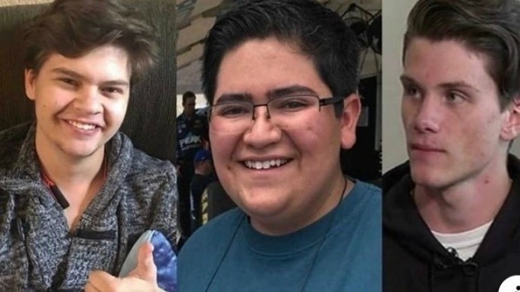Students Joshua Jones, Kendrick Castillo and Brendan Bialy (from left) helped disarm and hold down the older suspect in the shooting. A petition to honor the trio at the next ESPY awards ceremony has more than 73,000 signatures at this writing. - CHANGE.ORG