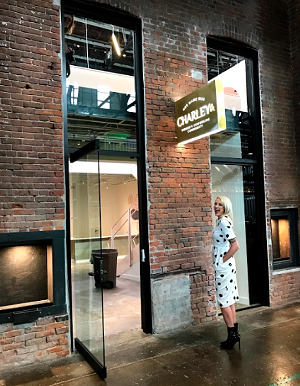 Charley Co. founder Bryn Carter outside the entrance to her new women's co-working space. - COURTESY OF CHARLEY CO.