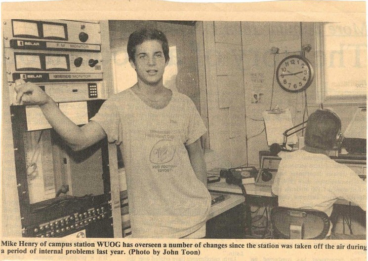 A newspaper clipping from Mike Henry's college-radio days. - COURTESY OF MIKE HENRY