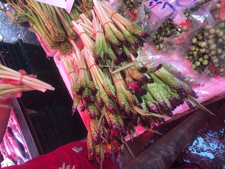 So much produce I've never seen before; this is Siam tulip stalk. - BEN WHELAN