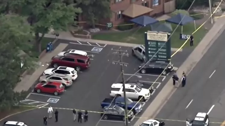 The Westminster complex where Vaughn Bigelow died in a road-rage incident. - DENVER7 VIA YOUTUBE