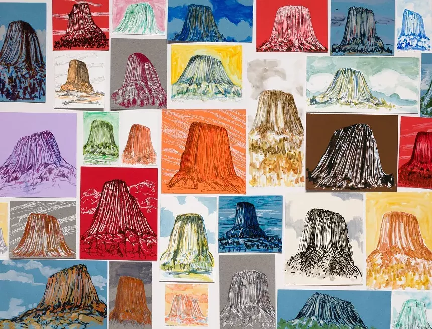 A view or two of the Devil's Tower from Trine Bumiller's Close Encounters installation. - TRINE BUMILLER