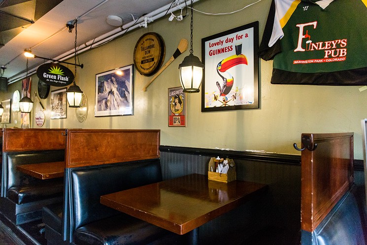 Finley's boasts the obligatory dark-wood booths of any Irish pub worth its Guinness. - DANIELLE LIRETTE