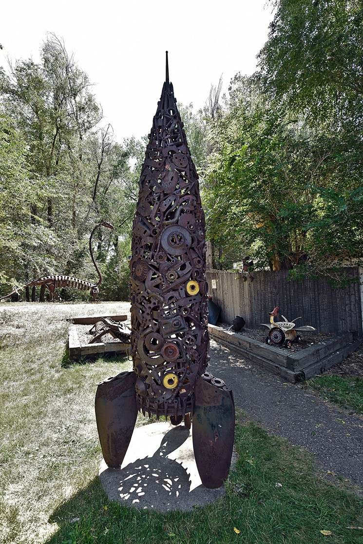 Another artistic take on a rocket: Bill Swets's sculpture. - ANTHONY CAMERA