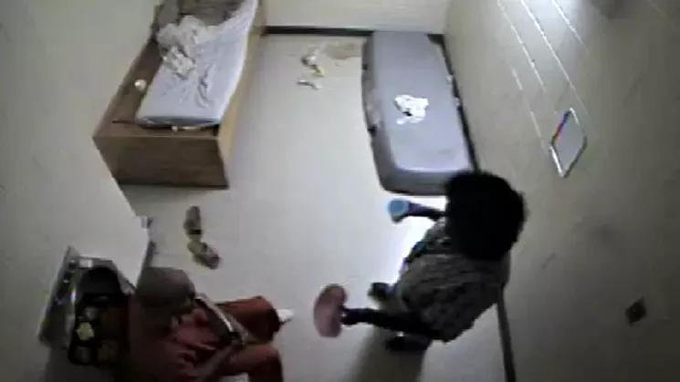 An image from footage that captured Jeffrey Lillis's final health crisis in Arapahoe County jail. - ARAPAHOE COUNTY VIA CBS4