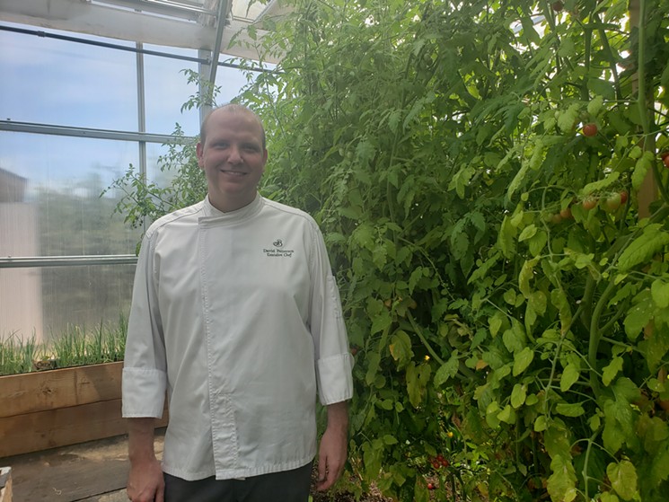 Chef David Patterson of the Broadmoor in the garden - LINNEA COVINGTON