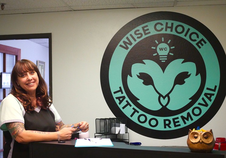 Christie Carlin in her newly opened Wise Choice Tattoo Removal studio. - LAUREN ANTONOFF