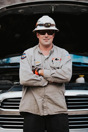 Ethan Lutz leads crews that perform hydraulic fracturing at oil and gas sites along the Front Range. - CAITLIN STEUBEN PHOTOGRAPHY