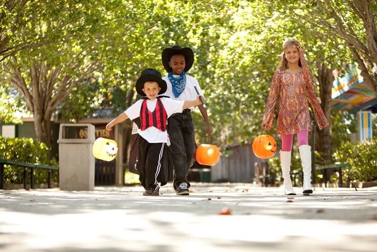 Trick-or-treating during Fright Fest at Elitch Gardens. - ELITCH GARDENS