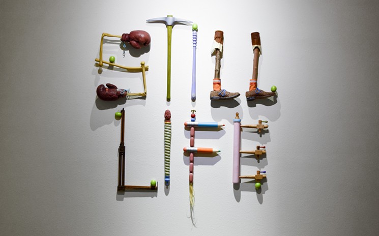 Walter Robinson's "Still Life" wall assemblage. - COURTESY OF ROBISCHON GALLERY