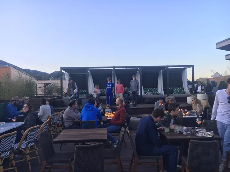 Private "cabanas" on the rooftop patio can be reserved if you want personalized service from each vendor inside the hall. - MARK ANTONATION