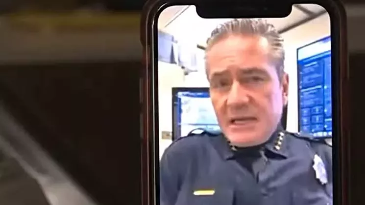 Denver Police Chief Paul Pazen is communicating in different ways these days. - 9NEWS VIA YOUTUBE