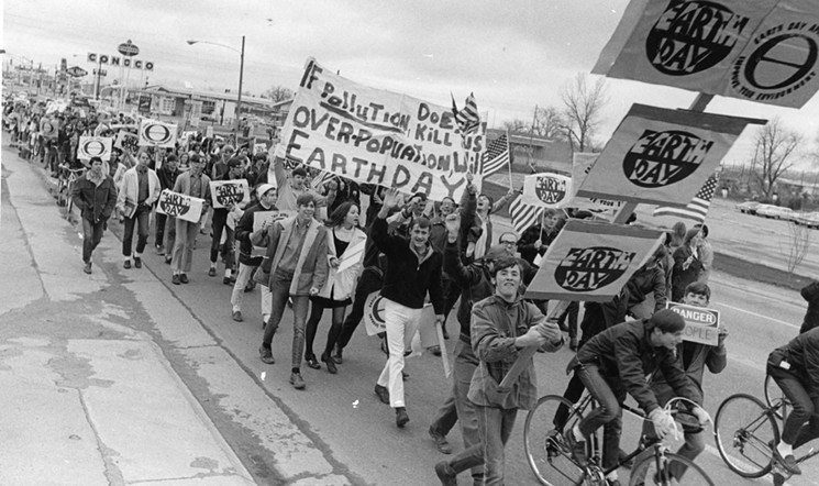Students from Arvada High School joined in Earth Day activities on April 22, 1970. - DENVER PUBLIC LIBRARY, ROCKY MOUNTAIN NEWS PHOTO ARCHIVES; PHOTO BY DICK DAVIS