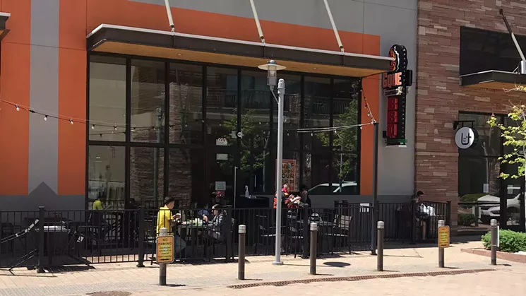One eatery at Park Meadows was already offering outside dining on Memorial Day. - PHOTO BY MICHAEL ROBERTS