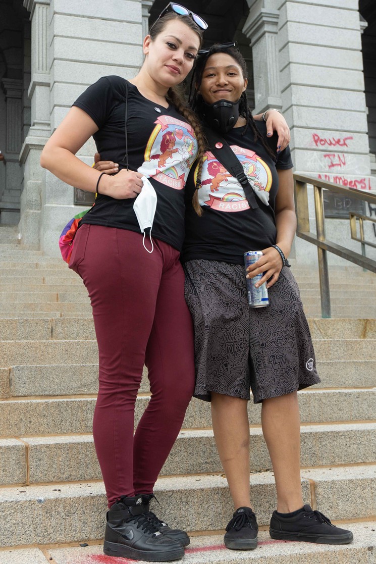 Larissa Tardiff and Dee Carroll, the organizers of the May 30 protest. - LJ DAWSON