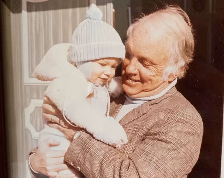 Benjamin F. Stapleton Jr. (right) with grandson Walker Stapleton (left). - COURTESY OF JENNA STAPLETON