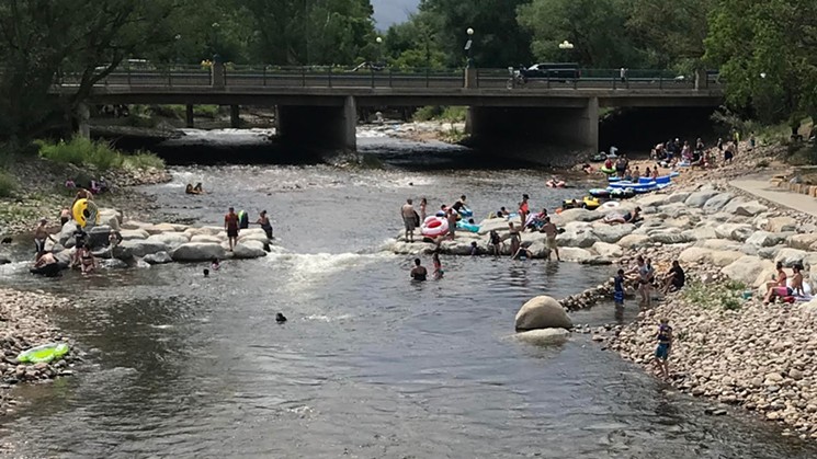 Another angle on Poudre River Whitewater Park on June 28. - PHOTO BY MICHAEL ROBERTS