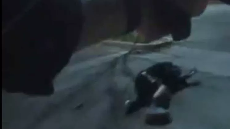 Mortally wounded William DeBose, from a May 1 video captured by a body camera worn by Denver Police Officer Blake Bishop - DENVER DISTRICT ATTORNEY'S OFFICE
