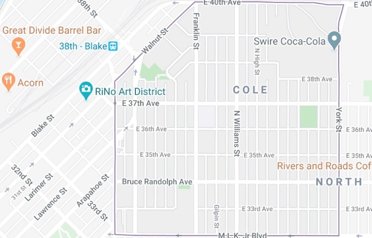 A map of the Cole neighborhood. - GOOGLE MAPS