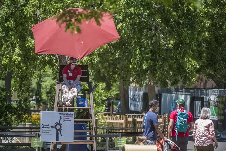 With so many changes at the zoo, including lifeguard stands, guests may not have noticed the missing peacocks. - EVAN SEMÓN PHOTOGRAPHY