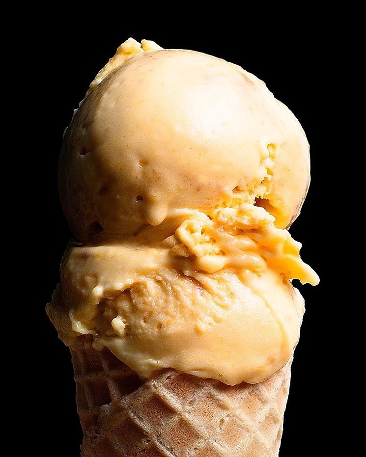 This Colorado peach gelato is waiting for you at the 9th & Colorado development. - COURTESY OF GELATO BOY