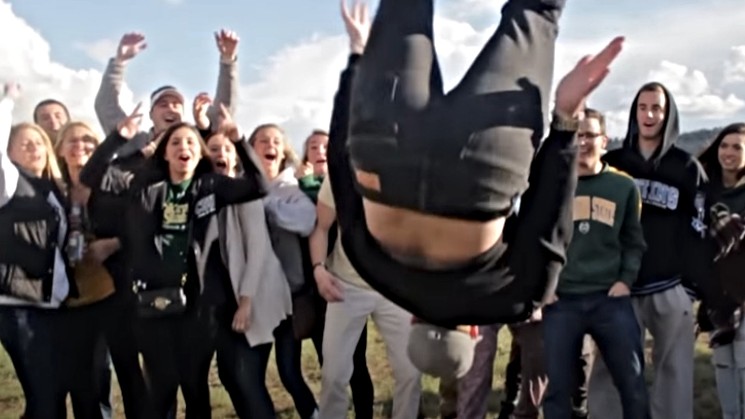 A CSU student flips at being in a 2015 I'm Shmacked video. - YOUTUBE