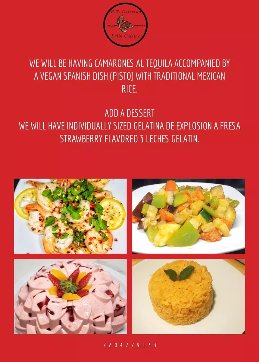 A few of R.T. Catering's dishes will be served for the next Solidarity Meals fundraiser. - COURTESY OF R.T. CATERING