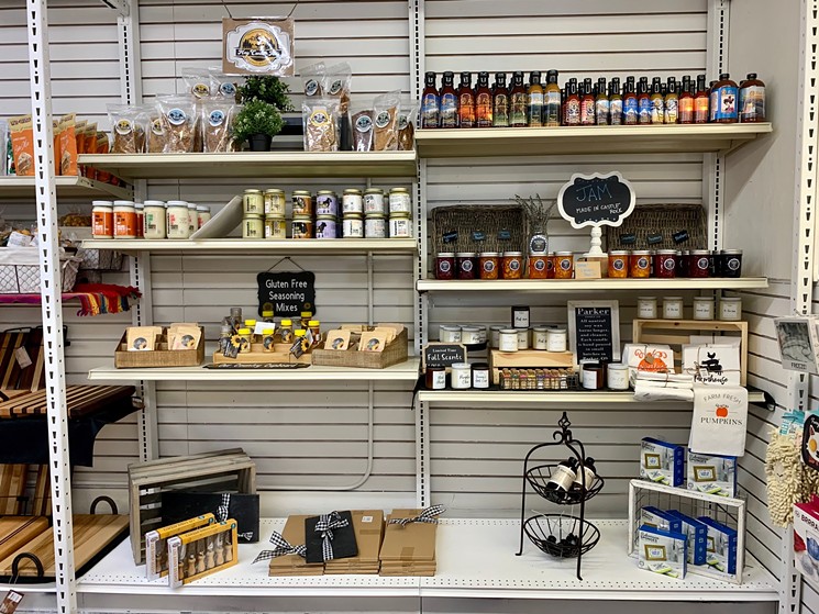 Mostly local goods line the shelves at Mercantile by Farmgirl Foods. - NICK LUCEY