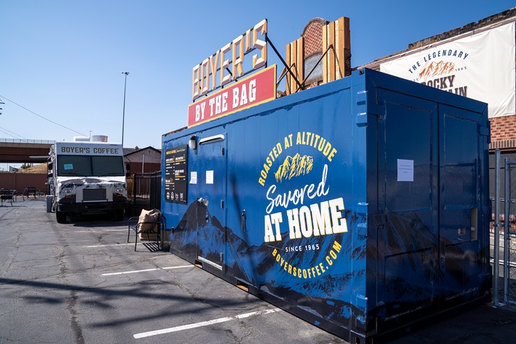 A converted shipping container serves as the retail outlet. - COURTESY OF BOYER'S COFFEE
