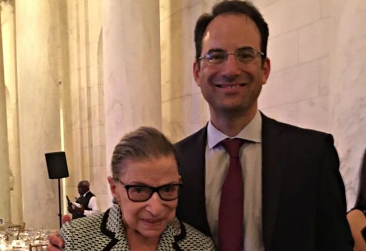 Justice Ruth Bader Ginsburg with Colorado AG Phil Weiser. - WEISER FACEBOOK