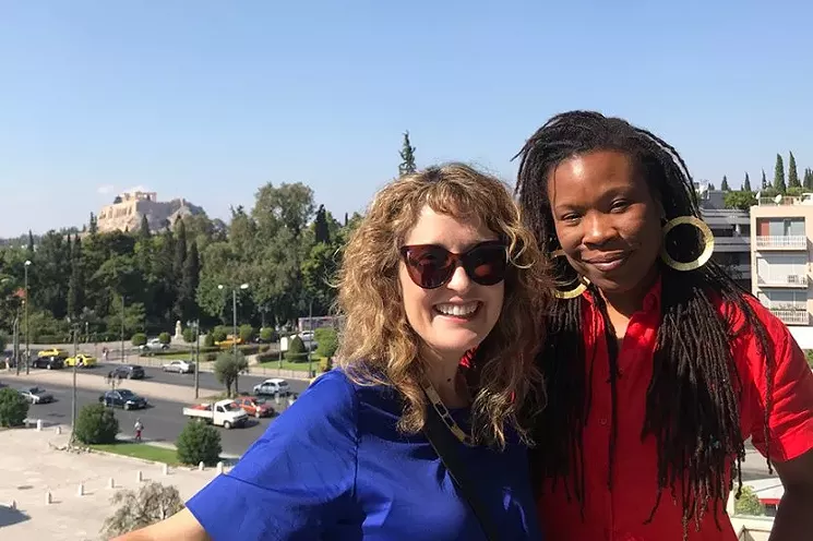 Miranda Lash on residency with artist Tomashi Jackson as ARCAthens Fellows in Athens, Greece. - COURTESY OF MCA DENVER/MIRANDA LASH