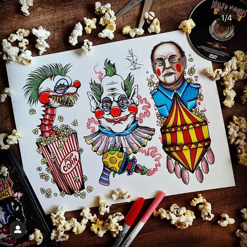 ILA Gallery hangs more Killer Klowns from Outer Space Universe by @northwoodsphantom. - @NORTHWOODSPHANTOM