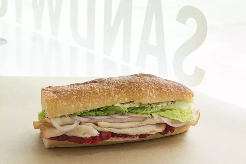 Get Organic Sandwich Co.'s turkey-cranberry creation for half price when you do your civic duty. - COURTESY ORGANIC SANDWICH CO.