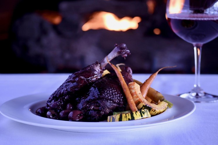 Barolo Grill has the duck and sides; you provide the plate and the fireplace. - COURTESY OF BAROLO GRILL