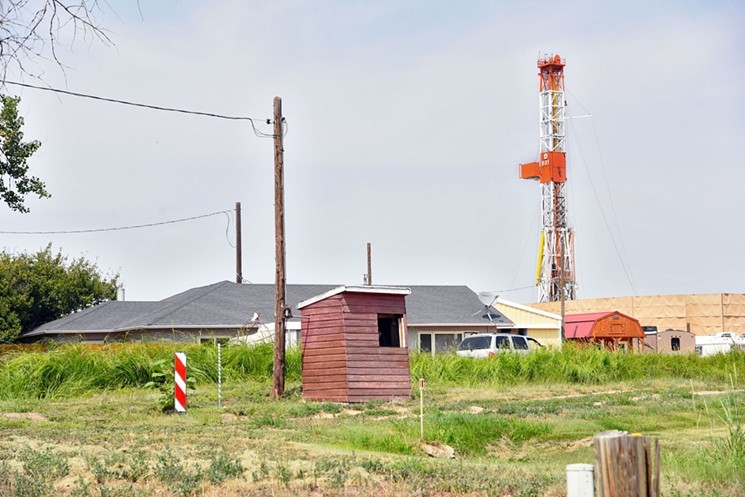 Fracking near homes in Greeley. - ANTHONY CAMERA